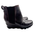 Sorel Joan of Arctic Wedge II Chelsea Waterproof Boots Burgundy Leather Size 7.5 Photo 2
