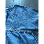 Lintico Blouse Womens Large Blue White Windowpane Plaid Linen Coastal Ethical Photo 5