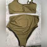 Summer Mae maternity Olive Green Ribbed Bikini Set NWT Size undefined Photo 1