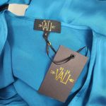 De La Vali Gin Ruched Maxi Dress in Blue Size UK 8 US 4 Long Sleeve Satin NWT Photo 9