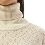 Chloé Pointelle Wool Alpaca Silk Turtleneck Sweater Iconic Milk Cream Size Small Photo 4