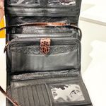 Brighton  WOVEN LEATHER CONVERTIBLE FLAP ORGANIZER PURSE CROSSBODY BAG WALLET Photo 2