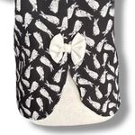 Moon Top Rabbit Print Blouse Black White Exaggerated Peter Pan Collar Bow Tie Photo 7