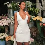 House Of CB  OLYMPIA White Plunge MINI DRESS NWOT Size‎ S Photo 8