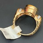 Vintage Aquamarine Pillow Cut Stone Gold Photo 3