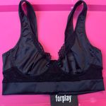 Forplay Satin and Lace Black Bralette Size M Photo 2