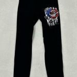 Authentic Black Patriotic Rose High Rise Athletic Yoga Leggings Pants Women’s M Size M Photo 0