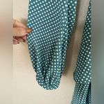 EXPRESS Women Polka Dot Teal Green Ruffle Mini Dress Skirt Size 4 Small Photo 4