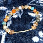 Source Unknown "Blessed" Bar Charm Beaded Stretch Bracelet with wood, glass, and crystal beads Photo 5