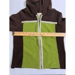 525 America Brown Lime Green Stripe Zip Hoodie Sweater Womens Size Small Photo 6
