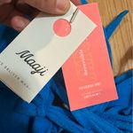 Maaji NWT Ocean Blue Parade Long Line Triangle Bikini Halter Top Reversible 2XL Photo 3