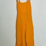 PETER SOM Marigold Yellow Linen Blend Square Neck Cross Back Jumpsuit Size 0 Photo 4