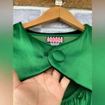 Pinup couture Evelyn swing dress green satin with reversable velvet bolero M Size M Photo 9