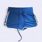Blue white micro mini drawstring sporty active gym shorts. Measurement in pics Photo 0