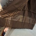 Vintage Echo Black Scarf with Gold & Silver Threads 48x51 Photo 2