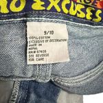 No Excuses Vintage High Rise Denim Jean Shorts Embroidered Floral Size 9/10 Photo 1