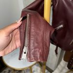 ALLSAINTS  Balfern Moto Leather Biker Jacket in Burgundy Photo 12