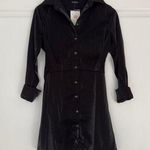 Storia The Carson Satin Buttondown Dress long sleeve A-Line cotton blend Black S Photo 0