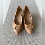 dexflex comfort Dexflex Tan Patent Suede Buckle Ponted Toe Wedge Heels Size 10 Photo 1