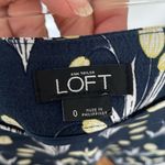 Loft Ann Taylor Flat Front Pockets Shorts Navy Yellow Floral Pockets Size 0 Photo 3