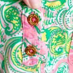 Lilly Pulitzer  Britton Flamingo Paisley Print Shirt Dress Pima Cotton Tropical S Photo 4