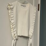 English Factory  ivory open side ribbed sweater vest size small cottage peasant Photo 5