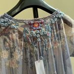 Johnny Was $390 NWT  Mesh Embroidered Layered Ruffles Floral Mini Dress Size S Photo 8