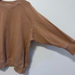Aerie  Down To Earth Crewneck Sweatshirt Size Large Tan Sweater Oversized Photo 4