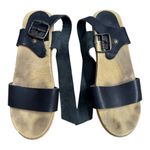 No.6 Black Leather Clog Sandals Wooden Platform Ankle Strap Size 38 US 7.5 Photo 6