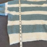 Wild Fable Uncharted Threads Sz: M Cropped Dusty Blue White Striped Vneck Pullover Sweater. Photo 3