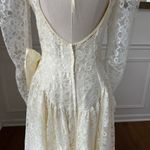 Vintage 80s Elaine’s Victorian Bridal Tea Midi Length Ivory Dress and Cape S White Photo 5