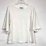 Kes White Linen Silk Short Sleeve Tee Shirt Womens S Lagenlook Closet Staple Top Photo 0