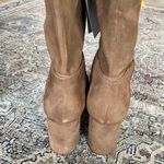 H&M Premium Selection Suede Block Heel Boots in Brown - 8 Photo 4