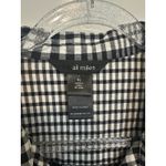 Ali Miles Black White Gingham Check Tunic Top 3/4 Sleeve Cotton Shirt XL Photo 2