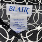 Blair 1 Blair button down 3/4 sleeve print top black & white sz medium women Photo 6