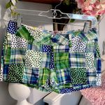 Arizona Jeans Shorts Patch Polka Dot Plaid Womens 3 Cotton Arizona Jean Company Green Blue Photo 3