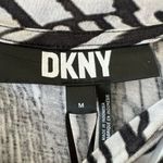 DKNY  Print Knot Cutout T-Shirt in Black White Combo Soft Short Sleeves SZ M #189 Photo 6