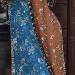 Natural Life  Maxi Dress Large Floral Boho Patchwork Long Sleeve Hippie Button Up Photo 0