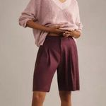 Anthropologie Anthropogie The Avery Pleated Trouser Shorts by Maeve Violet Maroon NWT Size 2 Photo 0