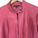 Fox & Ali Faux Leather Jacket. Salmon Color. Large. Orange Photo 7