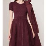Sandro  Montaigne Red Bordeaux Bead Embellished Studded Sweater Knit Dress 36 XS Photo 0