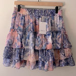 MISA Los Angeles MISA LA NWT Malia Ruffle Mini Skirt Medium Namaskar Patchwork Retail $265 Photo 0