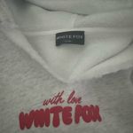 White Fox Boutique White Fox Gray Sweatshirt with Red Cherry Design Photo 1