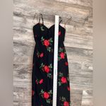 Honey and Rosie  SMALL Sleeveless Embroidery Red Rose Black Maxi Dress #254 Photo 3