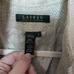 Ralph Lauren Vintage Linen Tweed Blazer Women's 12 Light Cream/Green Photo 4