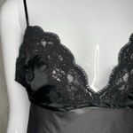Victoria's Secret Vintage Victoria’s Secret black lingerie teddy nightgown shirt lace and satin sm Photo 2