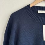 Everlane The Boxy Sweater in Everyday Cotton in Navy, Size Medium Photo 5