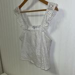 Celebrity Pink White Eyelet Lace Tank Top Photo 1