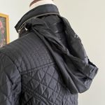 Michael Kors Diamond Quilted Jacket Hidden Hood Gold Detail Logo Classic Photo 3