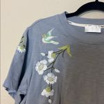7 For All Mankind  Embroidered Bird Floral Boxy Tee Size Small Photo 2